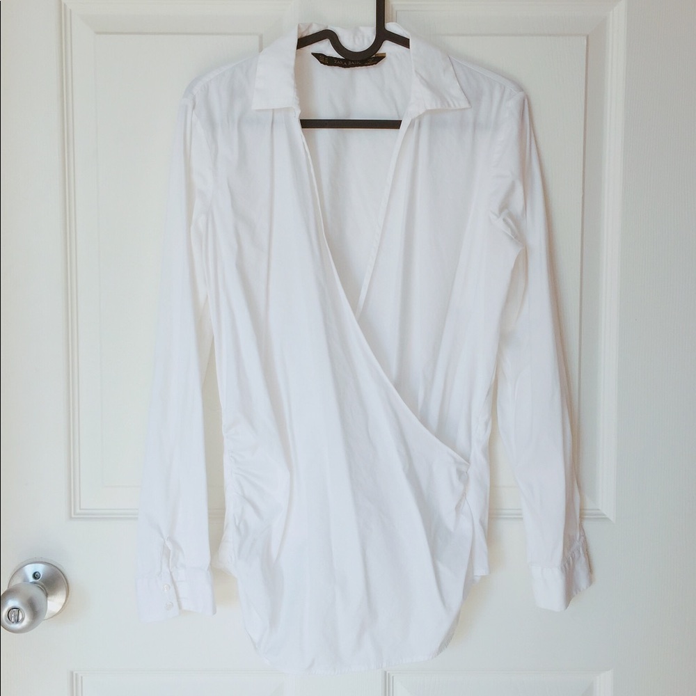 Zara basic white blouse